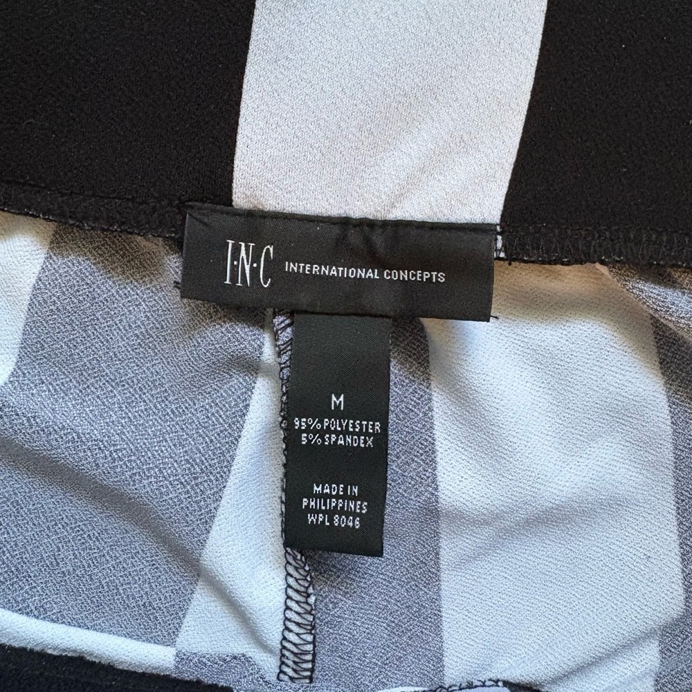 INC International Concepts Monochrome Striped Pants - Picture 2 of 4